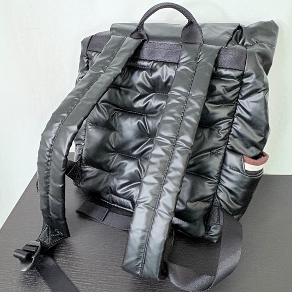 HEDGREN Cocoon Billowy Backpack w Flap back, Black/Brown/White stripe accent main image 4